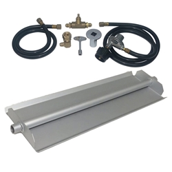18 inch Powder Coated Linear Burner Pan Kit LP for Fire Pit / Portable Tank Connection 