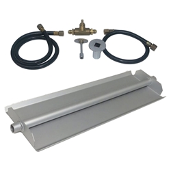 18 inch Powder Coated Linear Burner Pan Kit NG for Fire Pit / Portable Tank Connection 