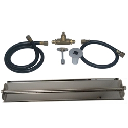 18 inch Stainless Steel Linear Burner Pan Kit NG for Fire Pit / Portable Tank Connection 