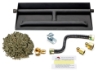 Dreffco 18" Vented NG Gas Fireplace Heavy-Duty Dual Row Gas Burner with Complete Connection Kit - Specifically for 18" Fire Logs, Easy to Install, Bonus Bag of Glowing Embers Included