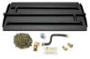 Dreffco 28" Powder Coated Steel Pan for Fire Pit or Fireplace LP - Triple Row Gas Burner Pan & Connection Kit-Specifically for 28" Fire Logs, Easy to Install + Bonus Bag of Glowing Embers