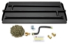 Dreffco 28" Powder Coated Steel Pan for Fire Pit or Fireplace NG - Triple Row Gas Burner Pan & Connection Kit- Specifically for 28" Fire Logs, Easy to Install + Bonus Bag of Glowing Embers