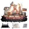 Dreffco Premium Gas Logs - for Vented Fireplaces, Natural Gas or Liquid Propane - Great Oak Design (Match Light Log Kit (NG), 18")