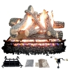 Dreffco Premium Gas Logs - for Vented Fireplaces, Natural Gas or Liquid Propane - Great Oak Design (Safety Pilot Log Kit (LP), 24")