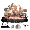 Dreffco Premium Gas Logs - for Vented Fireplaces, Natural Gas or Liquid Propane - Great Oak Design (Safety Pilot Log Kit (LP), 30")