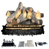 Dreffco Premium Gas Logs - for Vented Fireplaces, Natural Gas or Liquid Propane - Great Oak Design (Remote Log Kit (NG), 18")