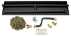 Dreffco 30" Vented NG Gas Fireplace Heavy-Duty Dual Row Gas Burner with Complete Connection Kit - Specifically for 30" Fire Logs, Easy to Install, Bonus Bag of Glowing Embers Included
