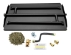 Dreffco 23" Powder Coated Steel Pan for Fire Pit or Fireplace LP - Triple Row Gas Burner Pan & Connection Kit-Specifically for 23" Fire Logs, Easy to Install + Bonus Bag of Glowing Embers