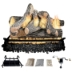 Dreffco Premium Gas Logs - for Vented Fireplaces, Natural Gas or Liquid Propane - Great Oak Design (Safety Pilot Log Kit (LP), 18")