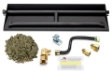 Dreffco 24" Vented LP Gas Fireplace Heavy-Duty Dual Row Gas Burner with Complete Connection Kit - Specifically for 24" Fire Logs, Easy to Install, Bonus Bag of Glowing Embers Included - DR-FPLBK1-24-LPP