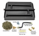 Dreffco 17" Powder Coated Steel Pan for Fire Pit or Fireplace NG - Triple Row Gas Burner Pan & Connection Kit- Specifically for 17" Fire Logs, Easy to Install + Bonus Bag of Glowing Embers - DR-BK-PCTP-FP18NG