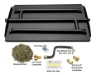 Dreffco 17" Powder Coated Steel Pan for Fire Pit or Fireplace LP - Triple Row Gas Burner Pan & Connection Kit-Specifically for 17" Fire Logs, Easy to Install + Bonus Bag of Glowing Embers - DR-BK-PCTP-FP18LP