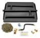 Dreffco 23" Powder Coated Steel Pan for Fire Pit or Fireplace NG - Triple Row Gas Burner Pan & Connection Kit- Specifically for 23" Fire Logs, Easy to Install + Bonus Bag of Glowing Embers - DR-BK-PCTP-FP24NG