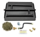 Dreffco 17" Powder Coated Steel Pan for Fire Pit or Fireplace NG - Triple Row Gas Burner Pan & Connection Kit- Specifically for 17" Fire Logs, Easy to Install + Bonus Bag of Glowing Embers - DR-BK-PCTP-FP18NG