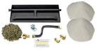 Dreffco 18" Vented NG Gas Log Fireplace Heavy-Duty Dual Row Gas Burner with Deluxe Connection Kit, Silica Sand and Glowing Embers- 2X The Flames! It's Also Easy to Install! - DR-FPLBK1-18-NG