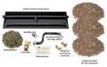 Dreffco 24" Vented LP Gas Log Fireplace Heavy-Duty Dual Row Gas Burner with Deluxe Connection Kit, Vermiculite and Glowing Embers- 2X The Flames! It's Also Easy to Install! - DR-FPLBK1-24-LP