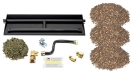 Dreffco 24" Vented LP Gas Log Fireplace Heavy-Duty Dual Row Gas Burner with Deluxe Connection Kit, Vermiculite and Glowing Embers- 2X The Flames! It's Also Easy to Install! - DR-FPLBK1-24-LP