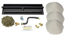Dreffco 24" Vented NG Gas Log Fireplace Heavy-Duty Dual Row Gas Burner with Deluxe Connection Kit, Silica Sand and Glowing Embers- 2X The Flames! It's Also Easy to Install! - DR-FPLBK1-24-NG