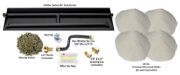 Dreffco 30" Vented NG Gas Log Fireplace Heavy-Duty Dual Row Gas Burner with Deluxe Connection Kit, Silica Sand and Glowing Embers- 2X The Flames! It's Also Easy to Install! - DR-FPLBK1-30-NG