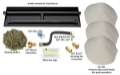 Dreffco 24" Vented NG Gas Log Fireplace Heavy-Duty Dual Row Gas Burner with Deluxe Connection Kit, Silica Sand and Glowing Embers- 2X The Flames! It's Also Easy to Install! - DR-FPLBK1-24-NG