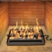 Dreffco 23 Inch Powder Coated Steel Fire Pit or Fireplace Triple Flame Row Gas Burner Pan LP. Now Includes a Bonus Bag of Glowing Embers! - DR-B-PCTP-24LP
