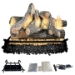 Dreffco Premium Gas Logs - for Vented Fireplaces, Natural Gas or Liquid Propane - Great Oak Design (Remote Log Kit (NG), 18") - DR-GL-GTO-RVS18-NG