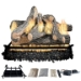 Dreffco 18" Premium Gas Logs - Remote Control Kit Included - For Liquid Propane Vented Fireplaces - Great Oak Design (Logs + Remote Light Kit) - DR-GL-GTO-RVS18-LP